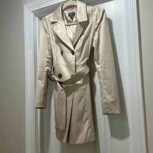 Bebe Satin Finish Belted Trench Coat